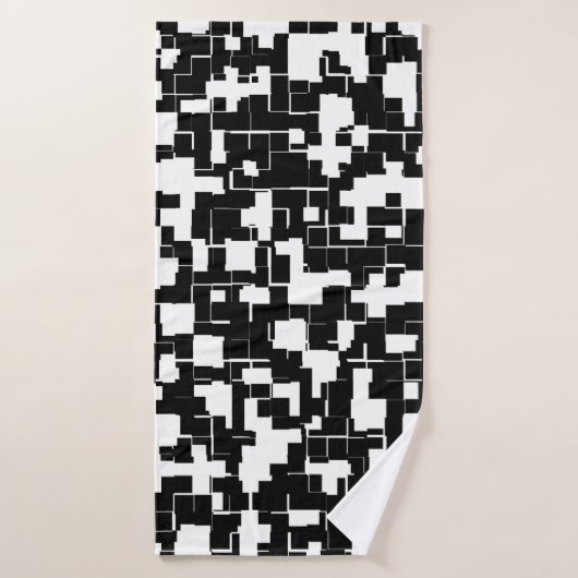 Cool Black en White Trendy Stylish Pattern Badhanddoek (Badhanddoek)