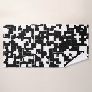 Cool Black en White Trendy Stylish Pattern Badhanddoek