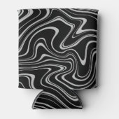 Cool Black en White Wavy Stripe Pattern Blikjeskoeler (Voorkant)