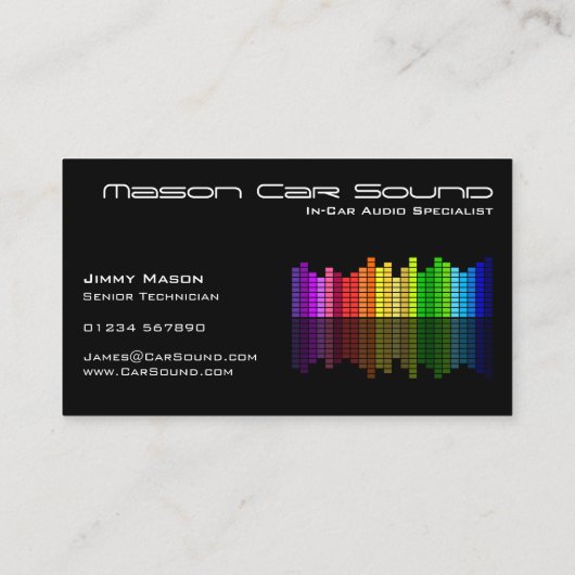 Cool Black Equalizer DJ Visitekaartje (Achterkant)