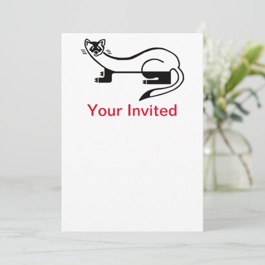 Cool Black-footed FERRET- Natuur -invitatie Kaart (Staand voorkant)