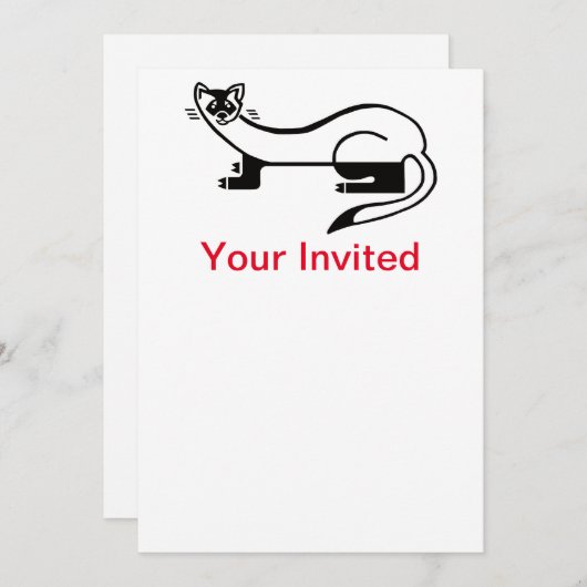 Cool Black-footed FERRET- Natuur -invitatie Kaart (Voorkant / Achterkant)