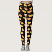 Cool Black Funny Pattern Hot Dog Leggings (Voorkant)