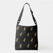 Cool Black Gold Cat Crossbody Tas (Voorkant)