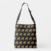 Cool Black Gold Cat Crossbody Tas (Achterkant)