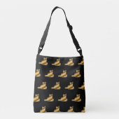 Cool Black Gold Cat Crossbody Tas (Achterkant)