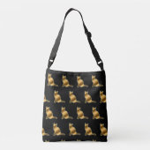 Cool Black Gold Cat Crossbody Tas (Achterkant)