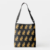 Cool Black Gold Cat Crossbody Tas (Achterkant)