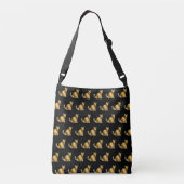 Cool Black Gold Cat Crossbody Tas (Achterkant)