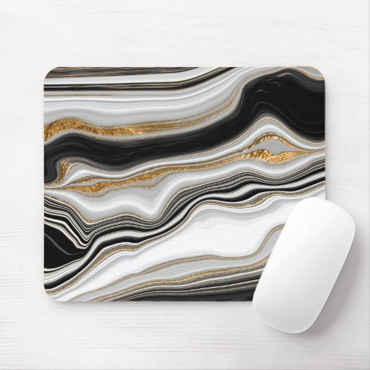 Cool Black Gold-marmer Muismat (Met muis)