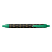 Cool Black Gold Shiny Kerstboom Patroon Zwarte Inkt Pen (Achterkant)