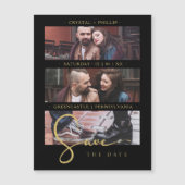 Cool Black Golden Romantic Wedding 3 Multi Photos (Voorkant)