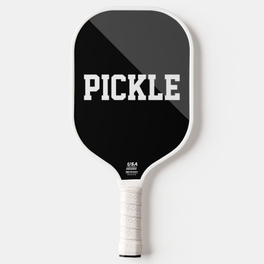 Cool Black Grey Bold Diagonal Slice Cute Motto Pickleball Paddle (Achterkant)