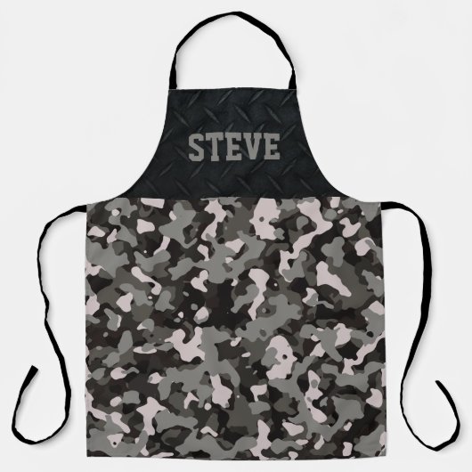 Cool Black Grey Camo Name Rugged Mannen Schort (Voorkant)