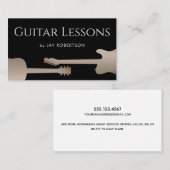 Cool Black Guitar Teacher Visitekaartje (Voorkant / Achterkant)