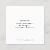 Cool Black Handgeschreven Script Calligraphy Squar Vierkante Visitekaartje (Achterkant)