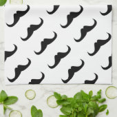 Cool Black Handlebar-mustachpatroon aanpassen Theedoek (Gevouwen)