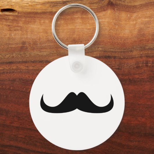 Cool Black Handlebar snor Sleutelhanger (Achterkant)