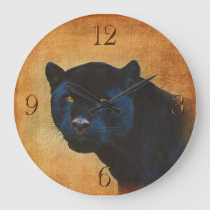 Cool Black Jaguar Panther Wildlife Big Cat Grote Klok