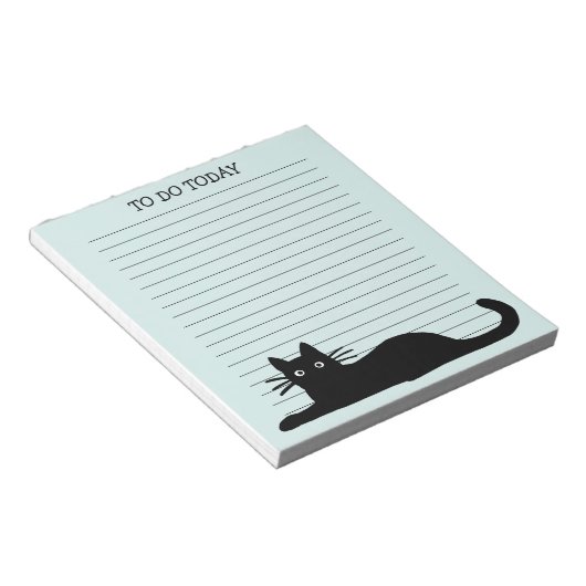 Cool Black Kitty Cat Custom led Notitieblok (Schuin)