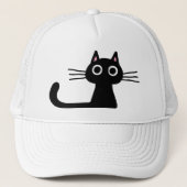 Cool Black Kitty Cat | Fun Feline Design Unisex Trucker Pet (Voorkant)