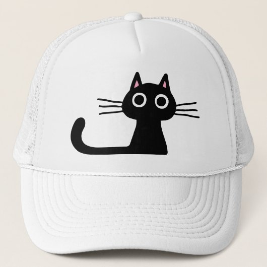Cool Black Kitty Cat | Fun Feline Design Unisex Trucker Pet (Voorkant)