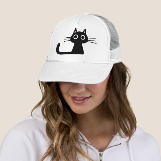 Cool Black Kitty Cat | Fun Feline Design Unisex Trucker Pet (In situ)