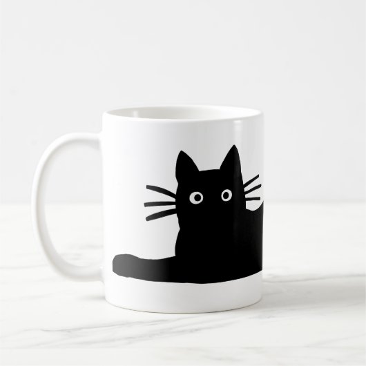 Cool Black Kitty Cat Fun Feline Lover's Cute Koffiemok (Links)