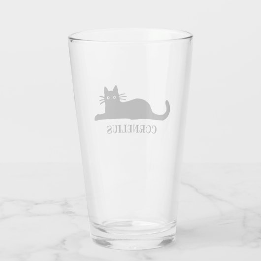 Cool Black Kitty Cat op maat Glas (Achterkant)