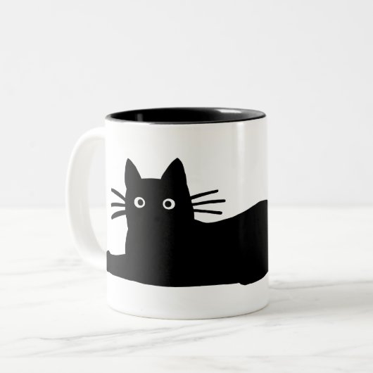 Cool Black Kitty Cat Purrfect Feline Lover's Koffiemok (Voorkant links)