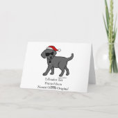 Cool Black Labrador Cartoon Kerst Feestdagen Kaart (Achterkant)