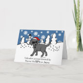 Cool Black Labrador Cartoon Kerst Feestdagen Kaart (Achterkant)