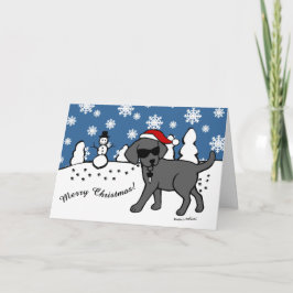 Cool Black Labrador Cartoon Kerst Feestdagen Kaart