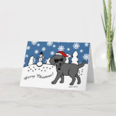 Cool Black Labrador Cartoon Kerst Feestdagen Kaart (Voorkant)