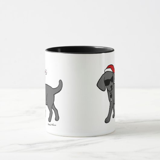 Cool Black Labrador kerstCartoon Mok (Midden)