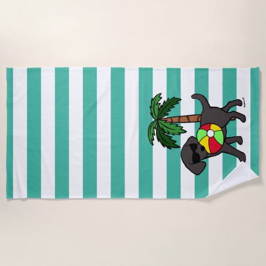 Cool Black Labrador Sunglazen Strandlaken (Voorkant)