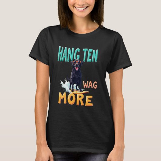 Cool Black Labrador Surfhond T-shirt (Voorkant)