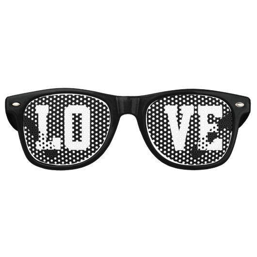 Cool Black Love Retro Zonnebril (Voorkant)
