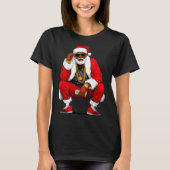 Cool Black Man Santa Claus Christmas African Ameri T-shirt (Voorkant)