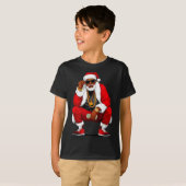 Cool Black Man Santa Claus Christmas African Ameri T-shirt (Voorkant volledig)