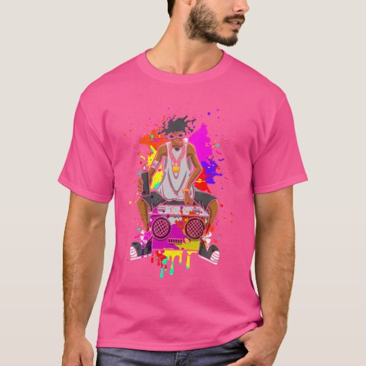 Cool Black Mannen Hip Hop T-shirt (Voorkant)