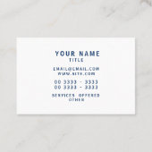 Cool Black Minimalist Monogrammed Elegant Visitekaartje (Achterkant)