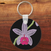 Cool Black Orchid Flower Custom Sleutelhanger (Voorkant)