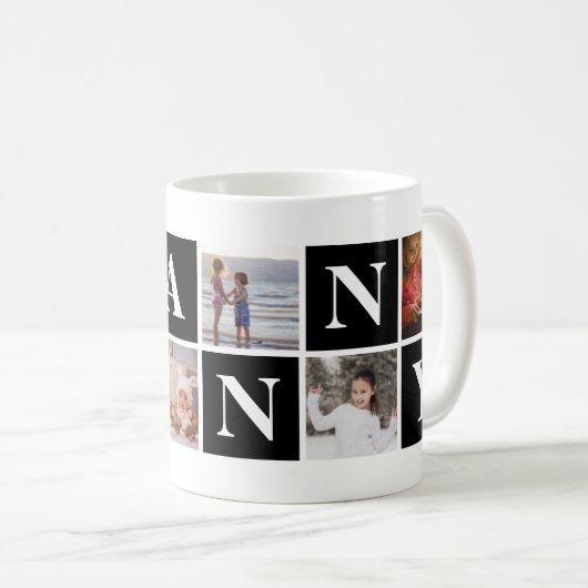 Cool Black Photo Collage Grandma en Grandpa Mokken (Voorkant rechts)