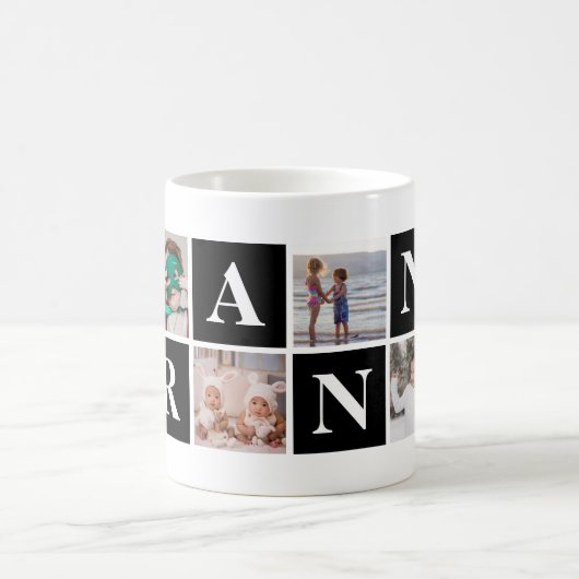 Cool Black Photo Collage Grandma en Grandpa Mokken (Center)