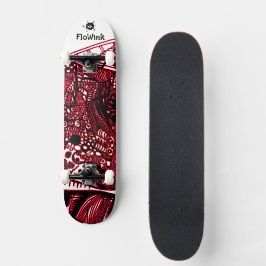 Cool Black Red Persoonlijk Skateboard (Voorkant)