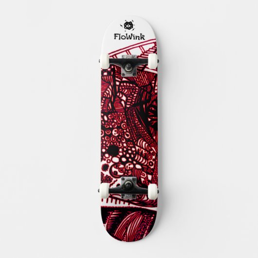 Cool Black Red Persoonlijk Skateboard (Voorkant)