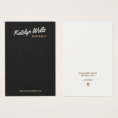 Cool Black Retro Script Earning Display Card-kaart Visitekaartje (Voorkant /achterkant)