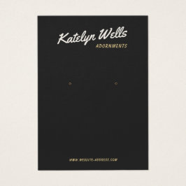 Cool Black Retro Script Earning Display Card-kaart Visitekaartje