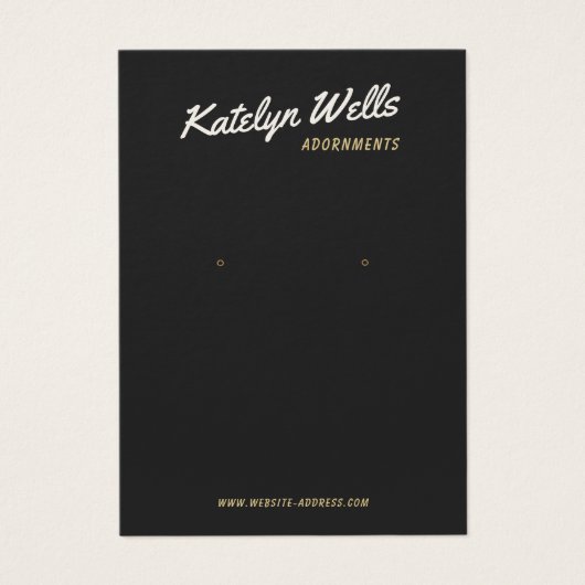 Cool Black Retro Script Earning Display Card-kaart Visitekaartje (Voorkant)